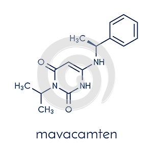Mavacamten drug molecule. Skeletal formula