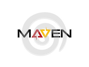 Maven wordmark logo with letter A and V as Up Down arrow head