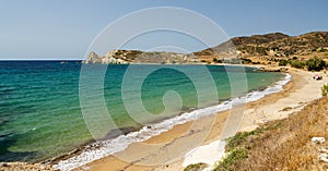 Mavrospilia beach, Kimolos island, Cyclades, Greece