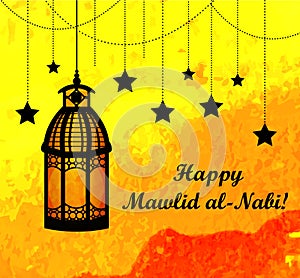 Mawlid Al Nabi, the birthday of the Prophet Muhammad greeting card.