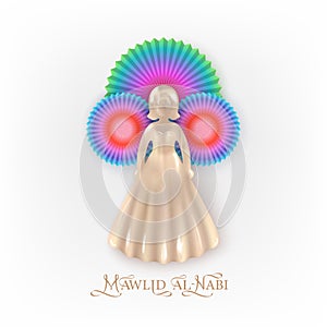 Mawlid Al Nabi greeting card with sweet candy doll