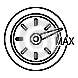 Max gauge velocity icon outline vector. Dark shoe meter