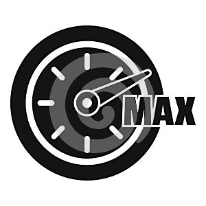 Max gauge velocity icon simple vector. Dark shoe meter