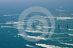 Maxi yachts lead the fleet during the Sydney to Hobart Yacht Race photo