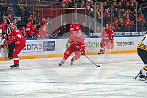 Maxim Tsyplakov 9 on the hockey game Spartak vs Severstal Cherepovets