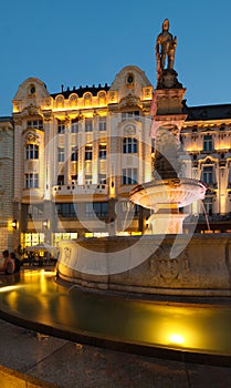 Maximilian fountain in the Bratislava Main square