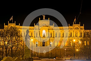 Maximilianeum in Munich at night