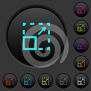 Maximize element dark push buttons with color icons