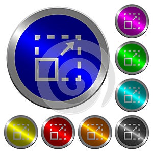 Maximize element luminous coin-like round color buttons