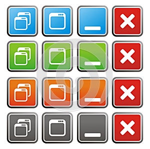 Maximize minimize square buttons photo