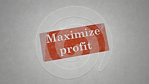 Maximize profit abstract text