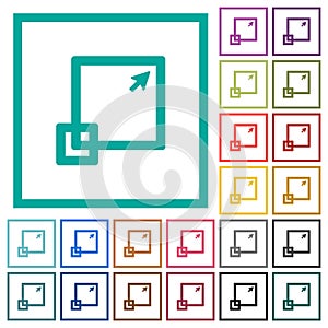 Maximize window flat color icons with quadrant frames