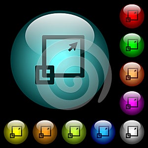 Maximize window icons in color illuminated glass buttons