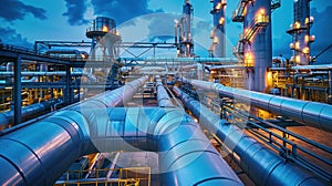 Maximizing Production: Efficient Gas and Oil Refinery Process with Industrial Pipeline