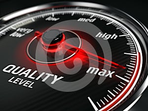 Maximum Quality concept - quality level meter
