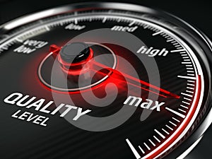 Maximum Quality concept - quality level meter photo