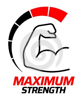 Maximum strength vector logo icon badge