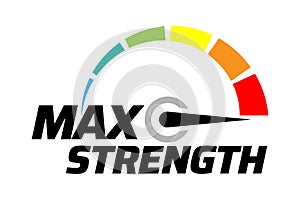 Maximum strength vector logo icon badge