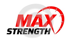 Maximum strength vector logo icon badge