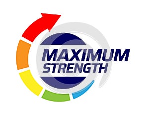Maximum strength vector logo icon badge
