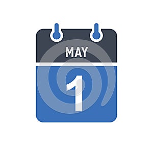 May 1 Calendar Date Icon, Event Date Icon, Calendar Date, Icon Design Vector Graphic