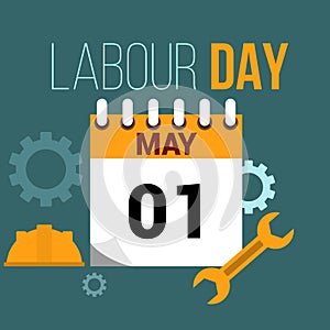 May 1 labour day flat style illustration