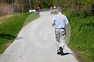 May 14 2019 Windsor Ontario Canada Street Photography Man Someone Anyone Somebody Anybody Walking Away Urban Park Trail