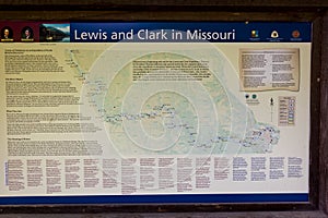 MAY 17 GASCONADE COUNTY, MO. USA 2019, Overview map of the Lewis and Clark Expedition - May 14, 1804 - September 23, 1806 -