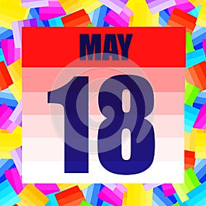 May 18 icon. For planning important day. Banner for holidays and special days. Eighteenth of May icon.