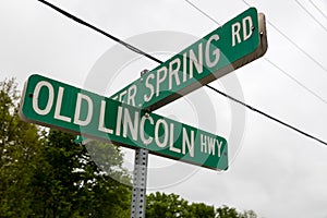 MAY 19 2019, USA - Historic old Lincoln Highway