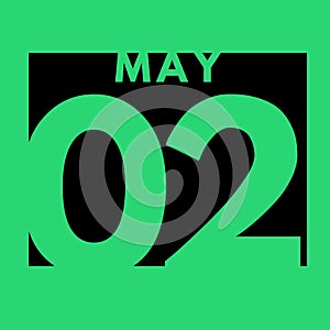 May 2 . flat modern daily calendar icon .date ,day, month .calendar for the month of May