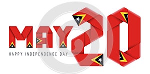 May 20, Independence Day of East Timor congratulatory design with Timorese flag elements