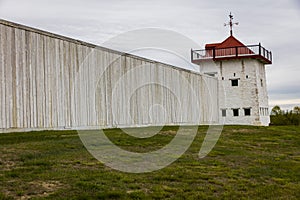 MAY 21 2019, FORT UNION, N DAKOTA, USA - Fort Union Trading Post near confluence of the Missouri and Yellowstone River, Williston,