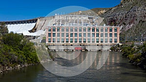 MAY 23, 2019, GREAT FALLS, MT., USA - The Great Falls of the Missouri River in Great Falls, Montana and hydroelectric plant and