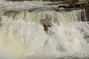 MAY 23, 2019, GREAT FALLS, MT., USA - The Great Falls of the Missouri River in Great Falls, Montana and hydroelectric plant and