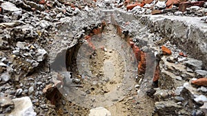 May 23rd 2022, Dehradun city India. Trench Excavation on the streets for laying potable water pipe line in the city