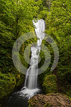 MAY 27 2019, EAST OF PORTLAND, OREGON  USA - Columbia River Gorge National Scenic Area shows Bridal Veil Water Fall