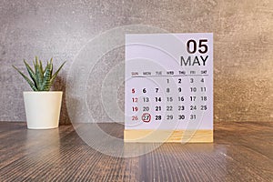 May 27 calendar date text on wooden blocks.