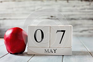 May 7th Calendar Blocks with Apple for National Teacher Appreciation Day