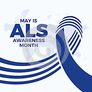 May is ALS Awareness Month poster vector illustration