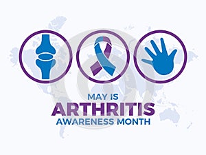 May is Arthritis Awareness Month poster vector illustration