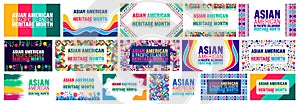 May is Asian American and Pacific Islander Heritage Month background template mega bundle. celebrates the culture,