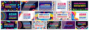 May is Asian American and Pacific Islander Heritage Month background template mega bundle. celebrates the culture,