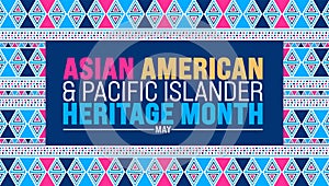 May is Asian American and Pacific Islander Heritage Month geometric shape pattern background template.