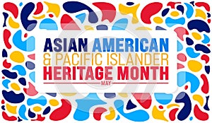 May is Asian American and Pacific Islander Heritage Month geometric shape pattern background template.