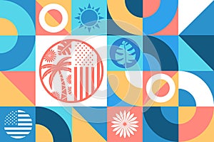 May is Asian Pacific American Heritage Month. Seamless geometric pattern. Template for background, banner, card, poster