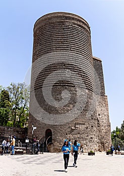 19 may 2017 Baku, Azerbaijan. The maiden tower, the ancient religious, astronomical and fortress, of Icheri Sheher.