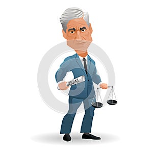 Caricature of American attorney and appointed Special Counsel Robert Mueller