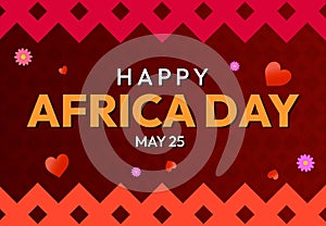 May 25 is celebrated as Africa Day, colorful design in border style with greetings text in the center photo