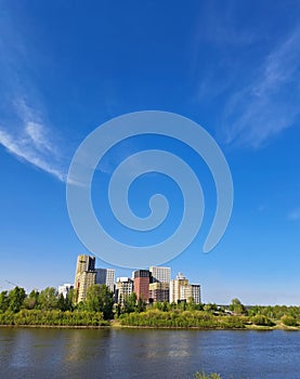 May , a clear sunny day , the embankment of the Tura river